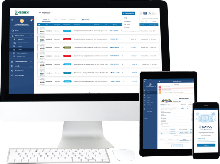 Mockup de Edivolt Gastos App
